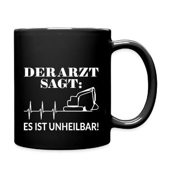 Baggerfahrer Geschenkidee Bagger Spruch - Tasse einfarbig - Schwarz - Rechts