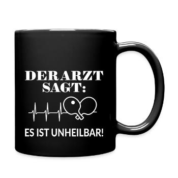 Tischtennis Spruch Es ist unheilbar - Tasse einfarbig - Schwarz - Rechts