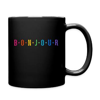 Bonjour - multicolore - LGBT style - Mug uni - noir - Droite