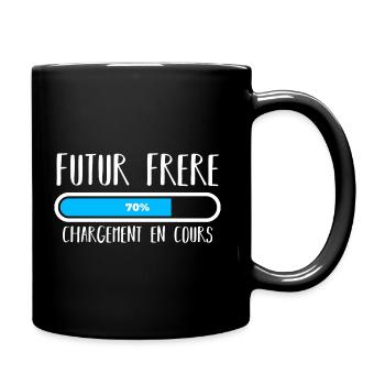 Futur frère 70% chargement blanc - Mug uni - noir - Droite