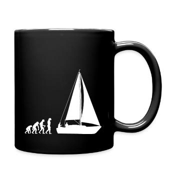 Segeln Evolution Sailing Segelboot Segel Segler - Tasse einfarbig - Schwarz - Rechts