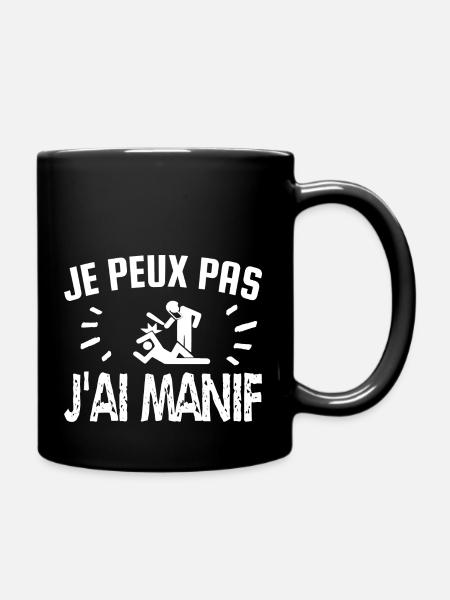 je peux pas j'ai manif - Mug uni - noir