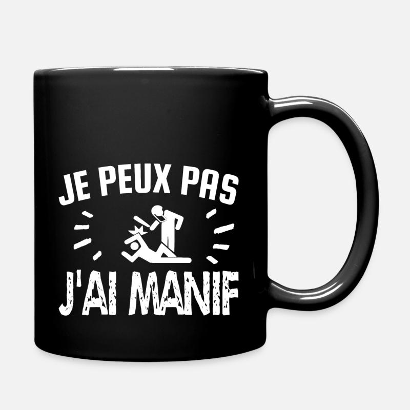 je peux pas j'ai manif - Mug uni - noir
