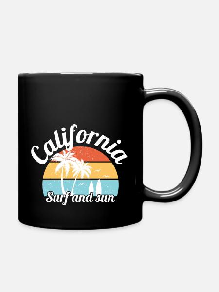 california surf and sun - Mug uni - noir