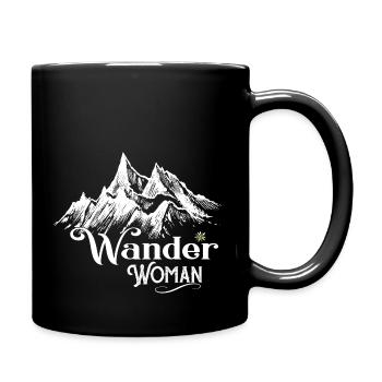 Wander Woman Berge & Edelweiss Wander T-Shirt Frau - Tasse einfarbig - Schwarz - Rechts