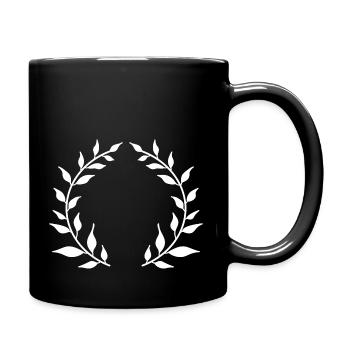 Wreath white - Full Colour Mug - black - Right