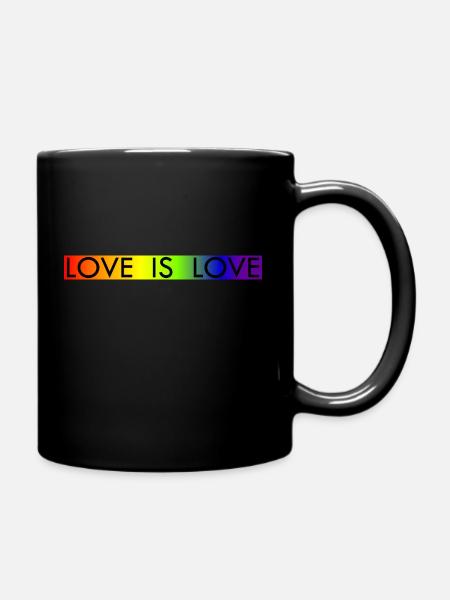 LOVE IS LOVE - Tasse einfarbig - Schwarz