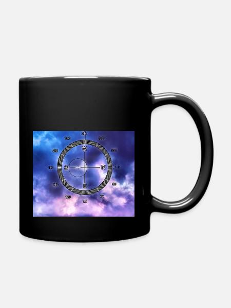 Compass Of The Galaxy - Full Colour Mug - black