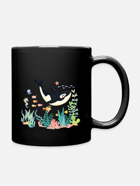 Killer Whale Sea - Full Colour Mug - black