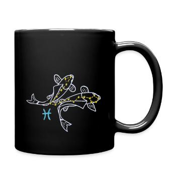 Fische - Tasse einfarbig - Schwarz - Rechts
