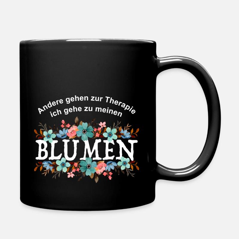 Blumen Therapie - Tasse einfarbig - Schwarz