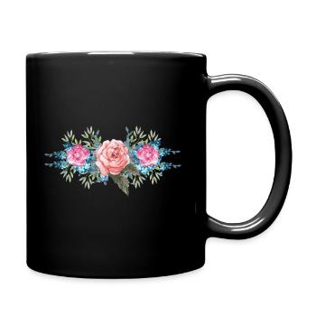 Couronne de fleurs - Mug uni - noir - Droite