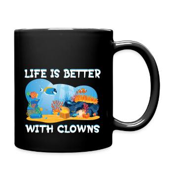 Funny Saltwater Aquarium Aquarist Life Is Better - Tasse einfarbig - Schwarz - Rechts