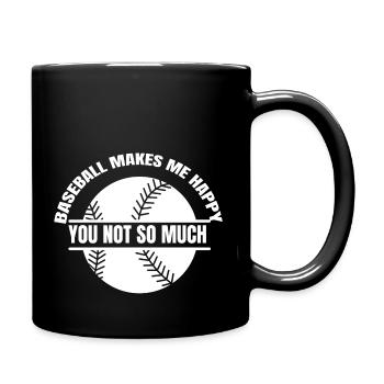 Baseball Geschenk Baseballspiel Baseballliebhaber - Tasse einfarbig - Schwarz - Rechts