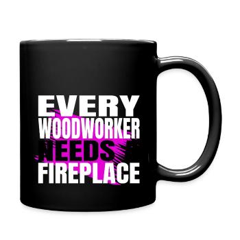 funny woodworking daddesign carpentry - Tasse einfarbig - Schwarz - Rechts