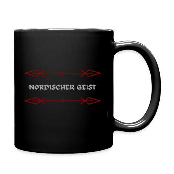 Nordischer Geist - Tasse einfarbig - Schwarz - Rechts