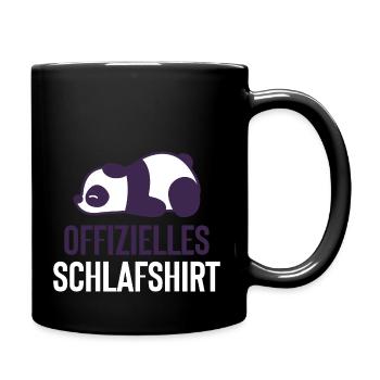 Offizielles Schlafshirt Pandabär Tier Schlafanzug - Tasse einfarbig - Schwarz - Rechts