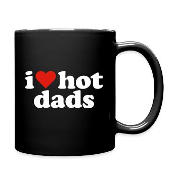 Ich liebe Hot Dads - Tasse einfarbig - Schwarz - Rechts