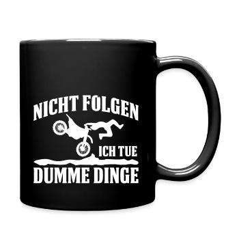 Nicht Folgen Ich Tue Dumme Dinge Motocross Enduro - Tasse einfarbig - Schwarz - Rechts