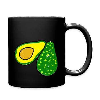 Green Avocado Doodle - Full Colour Mug - black - Right