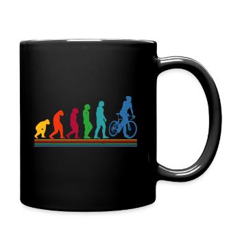 Human Evolution Bicycle Cyclist - Tasse einfarbig - Schwarz - Rechts