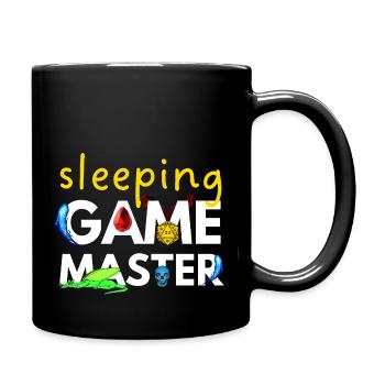 SLEEPING GAME MASTER DRAGONS ADVENTURES RPG - Full Colour Mug - black - Right