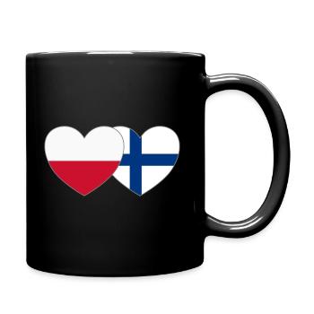 Pologne Finlande Drapeau Cœur - Mug uni - noir - Droite