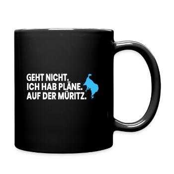 Pläne Auf Der Müritz - Tasse einfarbig - Schwarz - Rechts