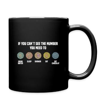 Ishihara Numbers - Eat Chocolate - Full Colour Mug - black - Right