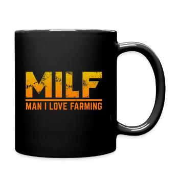 Funny Man I Love Farming - Tasse einfarbig - Schwarz - Rechts