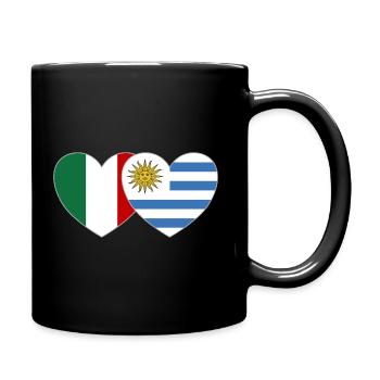 Italien Uruguay Flagge Herz - Tasse einfarbig - Schwarz - Rechts
