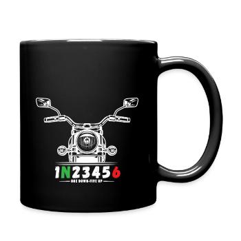 italienisches Motorrad - Tasse einfarbig - Schwarz - Rechts