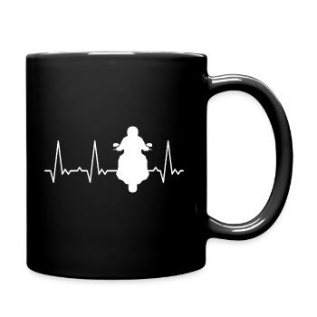 Heartbeat motorcyclists - Full Colour Mug - black - Right