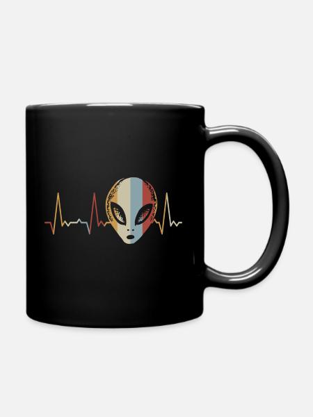 Herzschlag Alien - Tasse einfarbig - Schwarz
