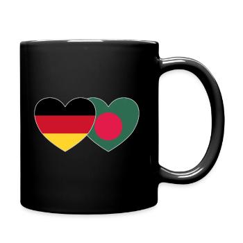 Deutschland Bangladesch Flagge Herz - Tasse einfarbig - Schwarz - Rechts