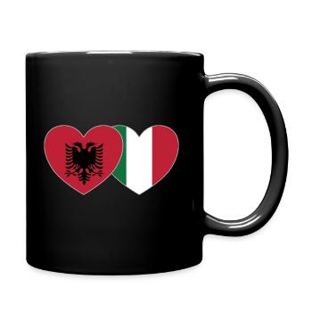 Albania Italy Flag Heart - Full Colour Mug - black - Right