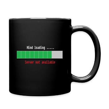 Lustiger Spruch: Mind loading - Gedankensperre - Tasse einfarbig - Schwarz - Rechts