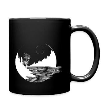 In die Berge - Tasse einfarbig - Schwarz - Rechts