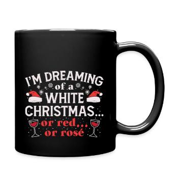 Joyeux Noël Blanc Vin de Noël Verre Vin - Mug uni - noir - Droite