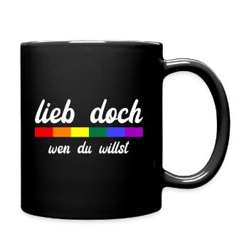 Lieb Doch Wen Du Willst - LGBTQ Spruch - Tasse einfarbig - Schwarz - Rechts
