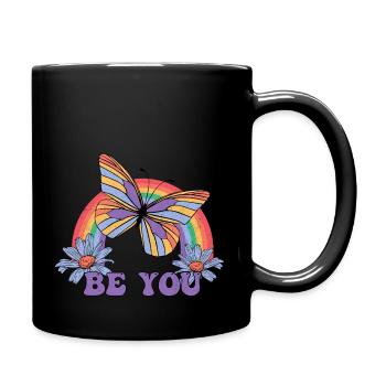 Schwul Lesbisch Regenbogen T-Shirt Geschenkidee - Tasse einfarbig - Schwarz - Rechts