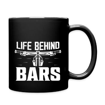 Life Behind Bars Cycling Biking - Full Colour Mug - black - Right
