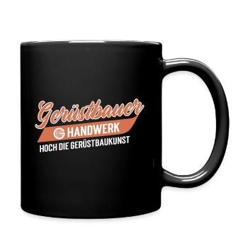 Gerüstbauer Handwerk - Tasse einfarbig - Schwarz - Rechts