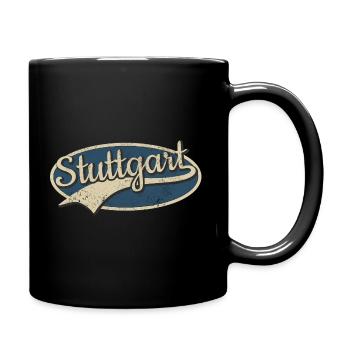 Stuttgart Deutschland Vintage Typografie - Tasse einfarbig - Schwarz - Rechts