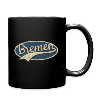 Bremen Deutschland Vintage Typografie - Tasse einfarbig - Schwarz - Rechts