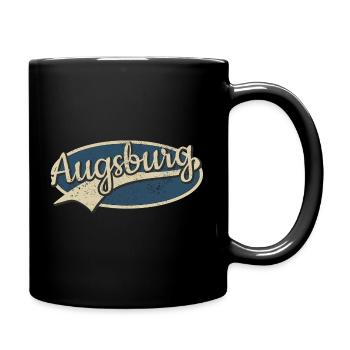 Augsburg Deutschland Vintage Typografie - Tasse einfarbig - Schwarz - Rechts