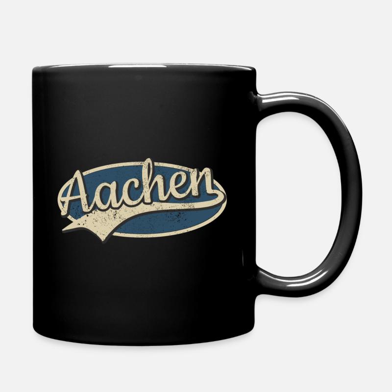 Aachen Deutschland Vintage Typografie - Tasse einfarbig - Schwarz
