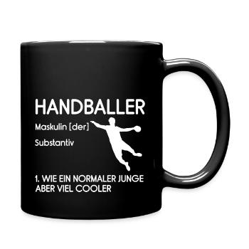 Handballspieler Handballer Coach Geschenk Handball - Tasse einfarbig - Schwarz - Rechts