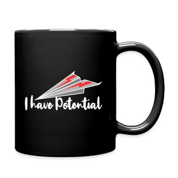 Papierflieger Pilot - Tasse einfarbig - Schwarz - Rechts