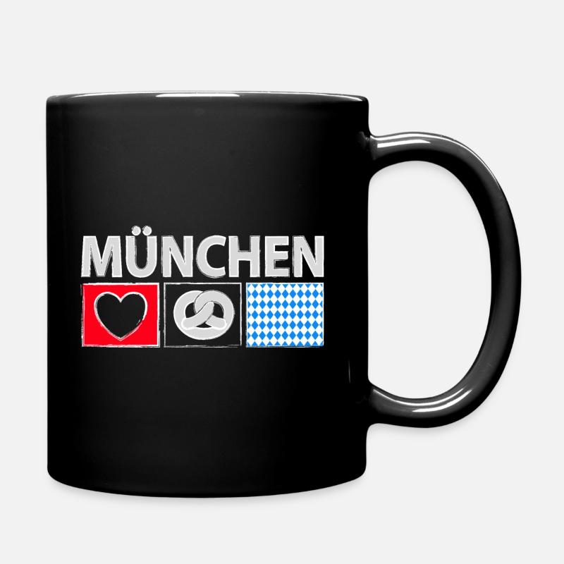 München mit Herz - Tasse einfarbig - Schwarz